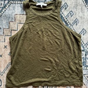 Frame Army Green Cropped Tank - sz XS